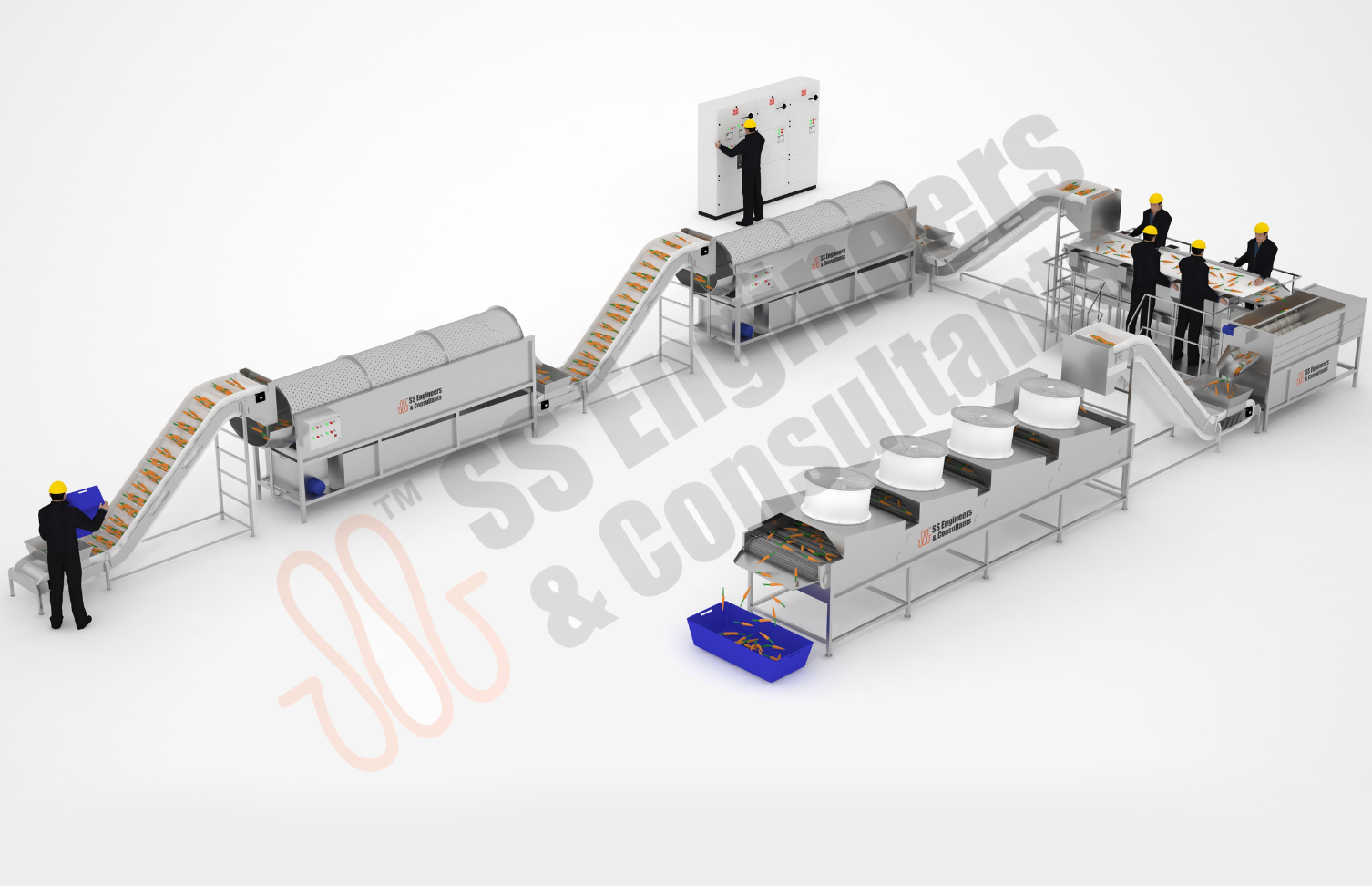 Root Vegetables Washing ,Sorting & Granding Line Root Vegetables Washing ,Sorting & Granding Line